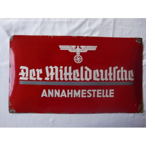 Annahmestelle Enamel Sign # 2599