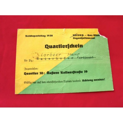 Reichsparteitag Ticket # 2809