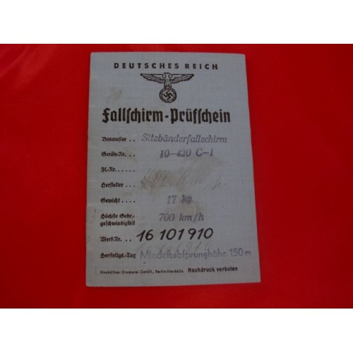 Fallschirm-Prüfschein Booklet # 2884