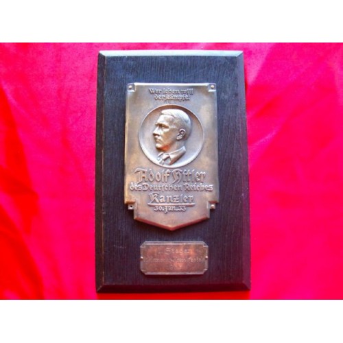 Hitler Award Plaque