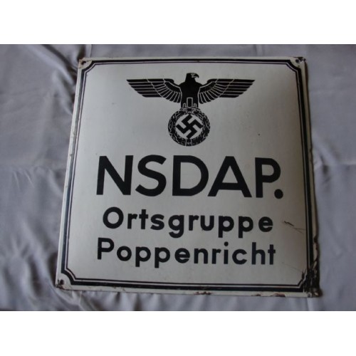 NSDAP Enamel Sign  # 3672