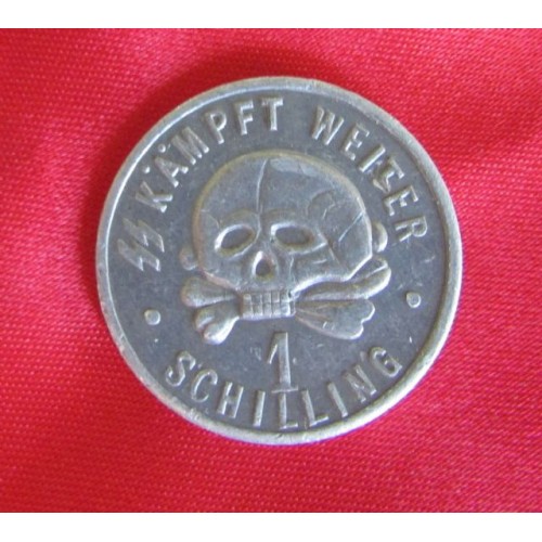 WW2 WWII German Elite coin SS Kampft Weiter 1 Schilling Oldenburg  eagle 1938 