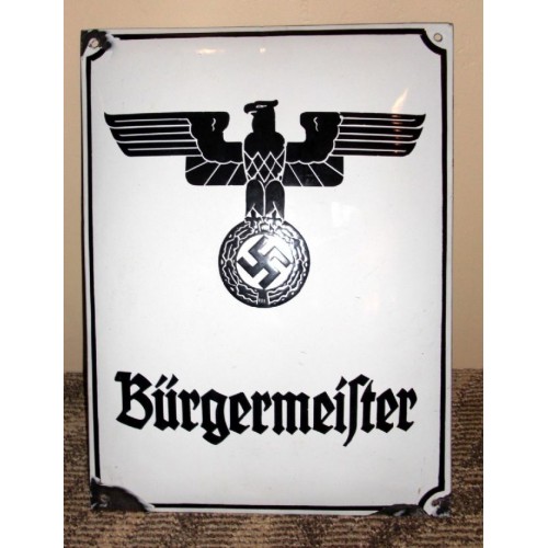 Bürgermeister Enamel Sign # 602