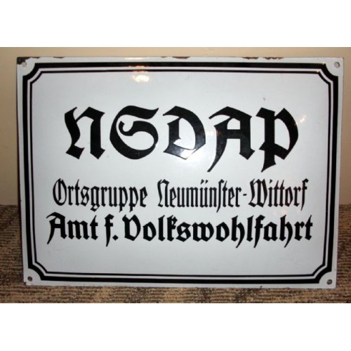 Ortsgruppe Public Welfare Enamel Sign # 603